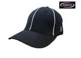 KY-HT110 - Smitty - Performance Flex Fit Football Hat - Black with White Piping w/KHSAA logo on back - Officially Dalco